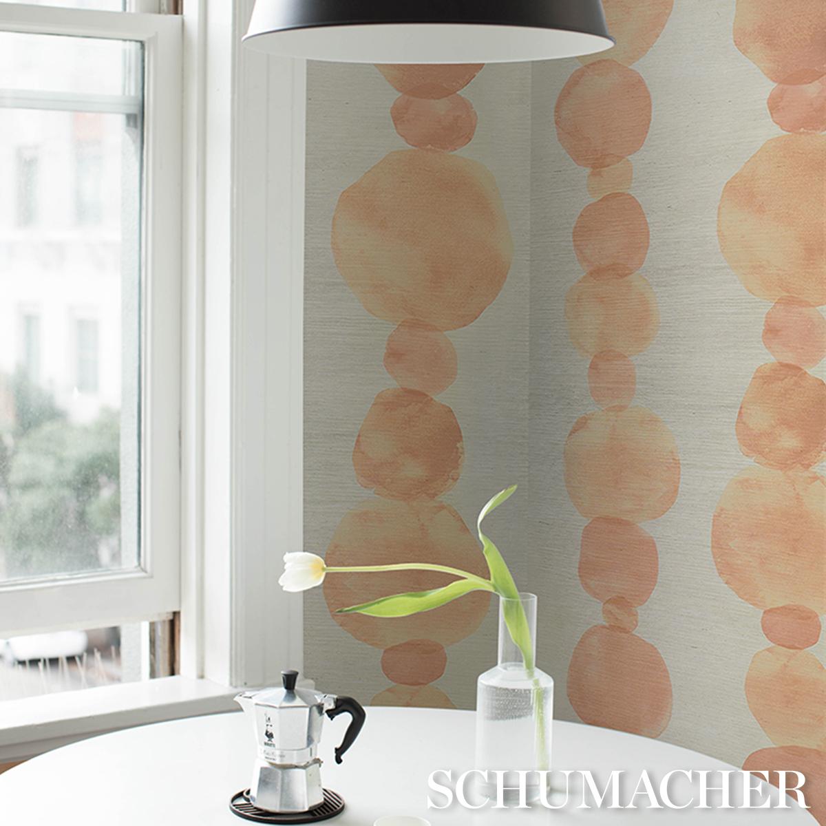 Schumacher X Backdrop Hyperion Sisal Peach Wallpaper