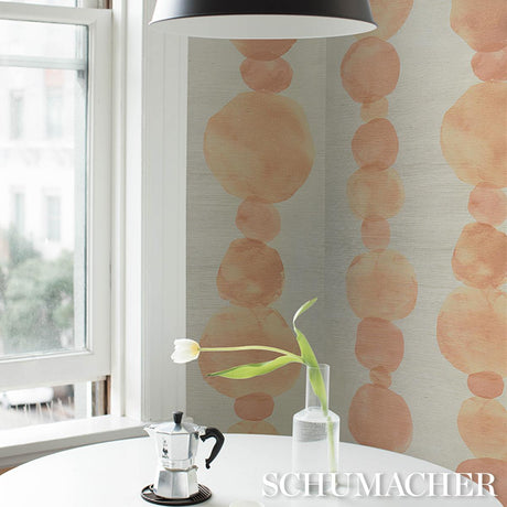 Schumacher X Backdrop Hyperion Sisal Peach Wallpaper