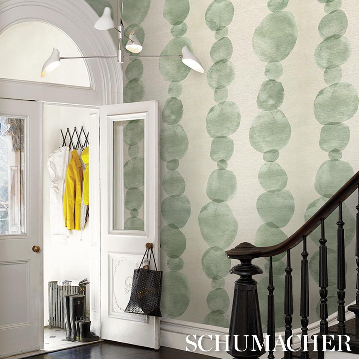 Schumacher X Backdrop Hyperion Sisal Soft Green Wallpaper