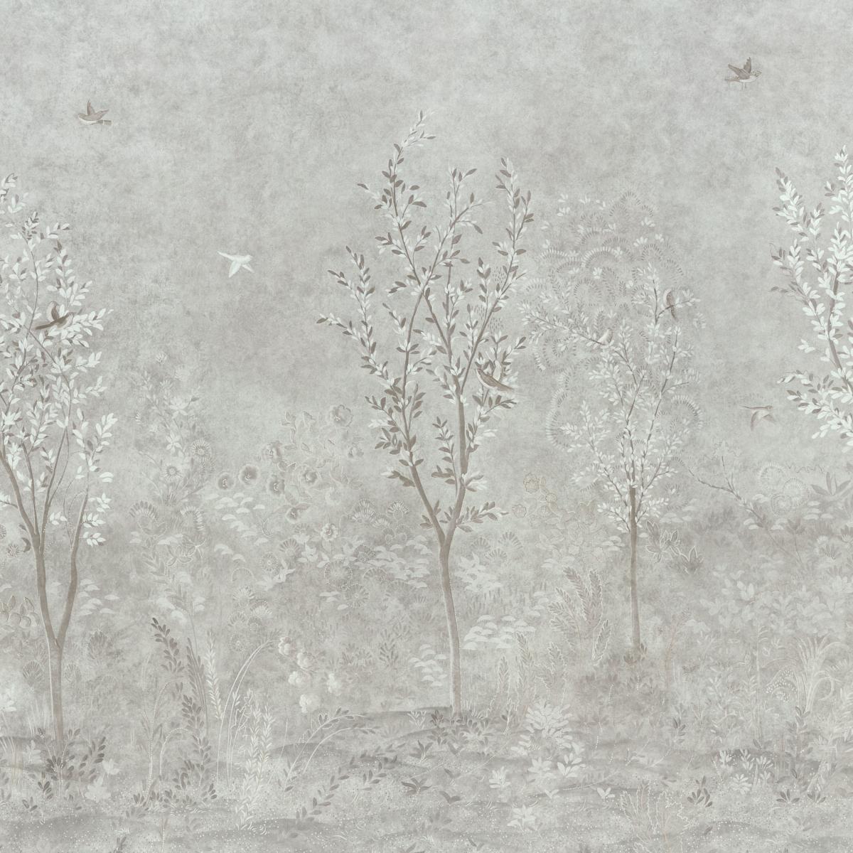 Schumacher Sublime 4 Panel Set Grisaille Wallpaper