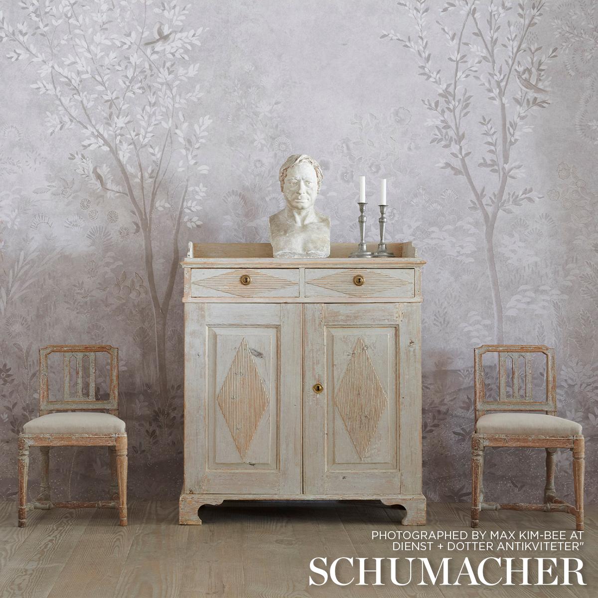Schumacher Sublime 4 Panel Set Grisaille Wallpaper