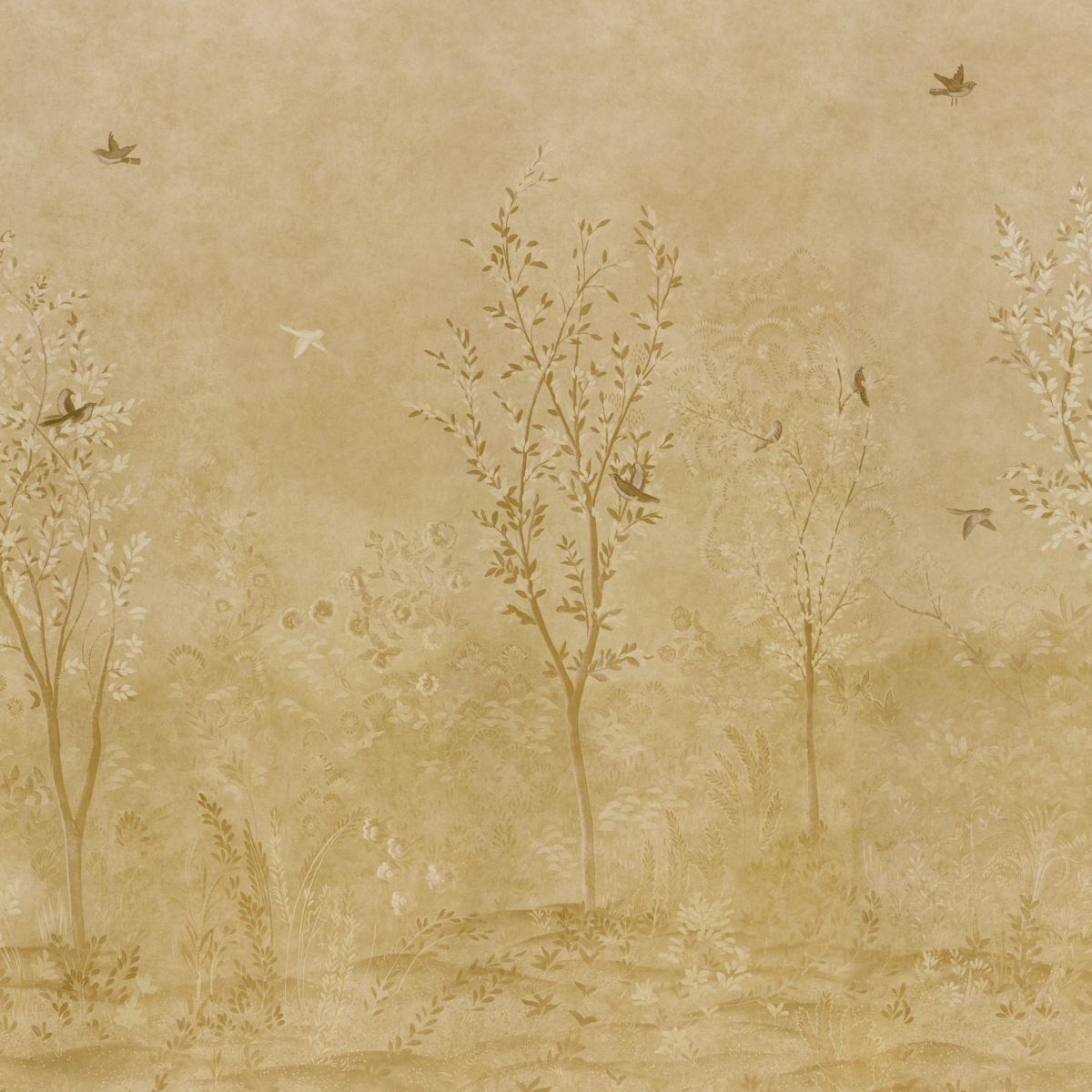 Schumacher Sublime 4 Panel Set Gold Wallpaper