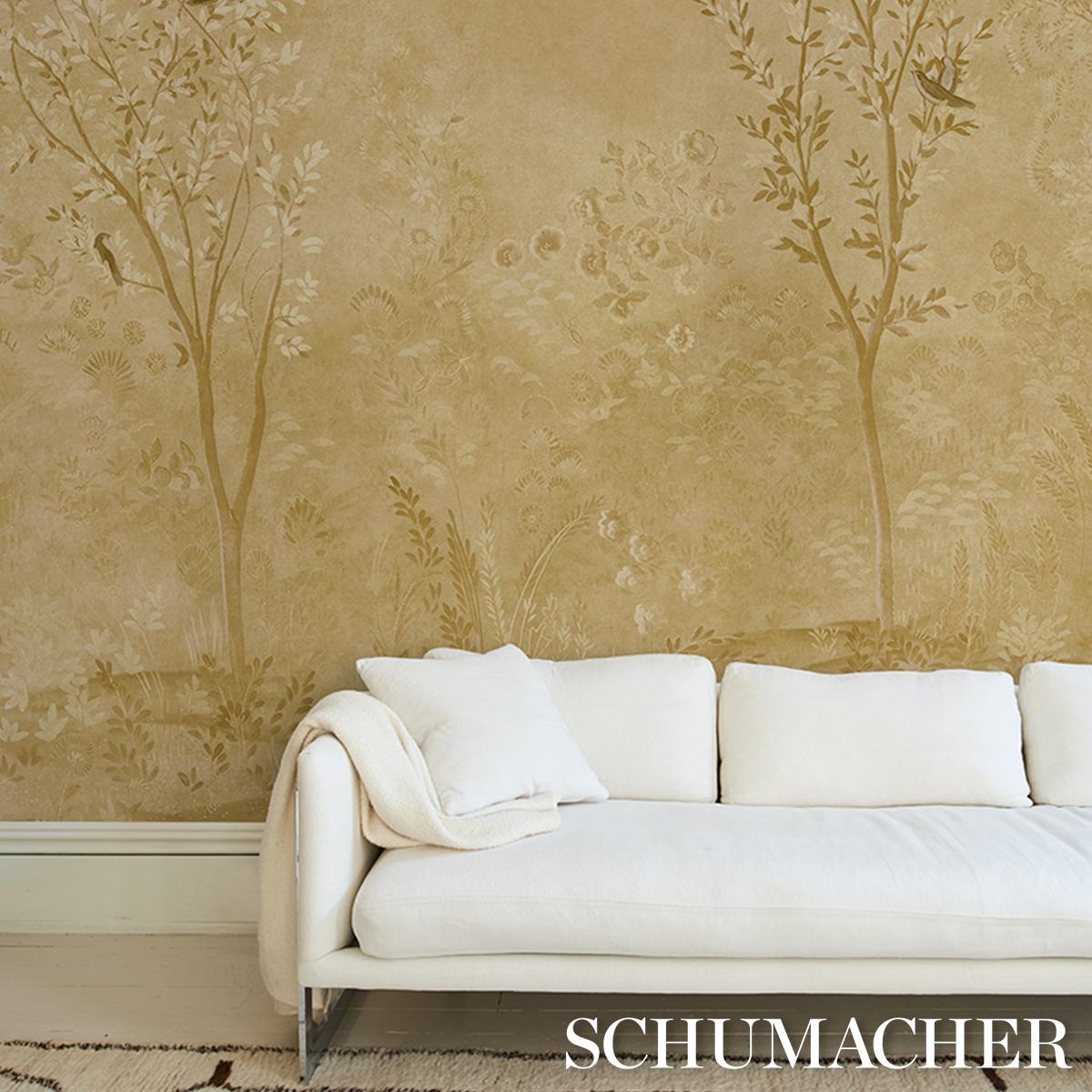 Schumacher Sublime 4 Panel Set Gold Wallpaper