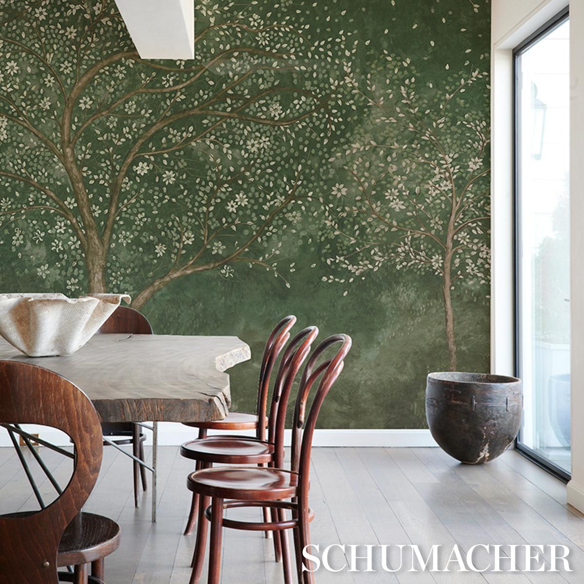 Schumacher Psalm 3 Panel Set Cypress Wallpaper