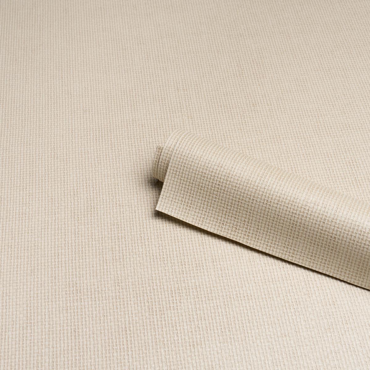 Schumacher Paperweave Vinyl Alabaster Wallpaper