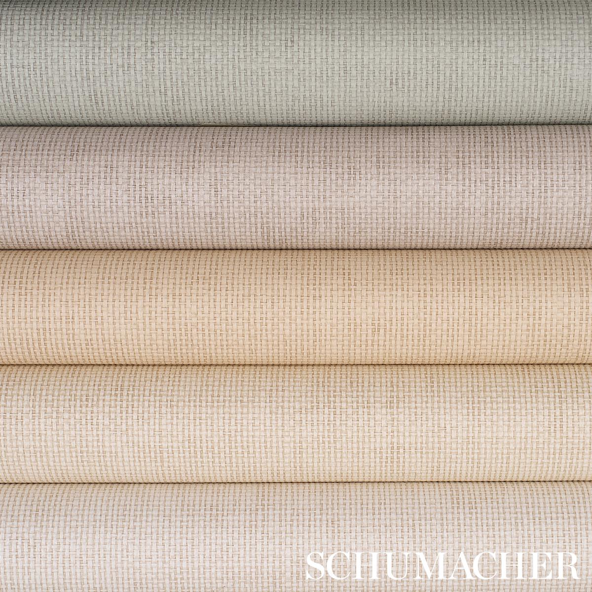 Schumacher Paperweave Vinyl Pearl Wallpaper