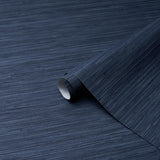 Schumacher Horizon Grasscloth Vinyl Indigo Wallpaper
