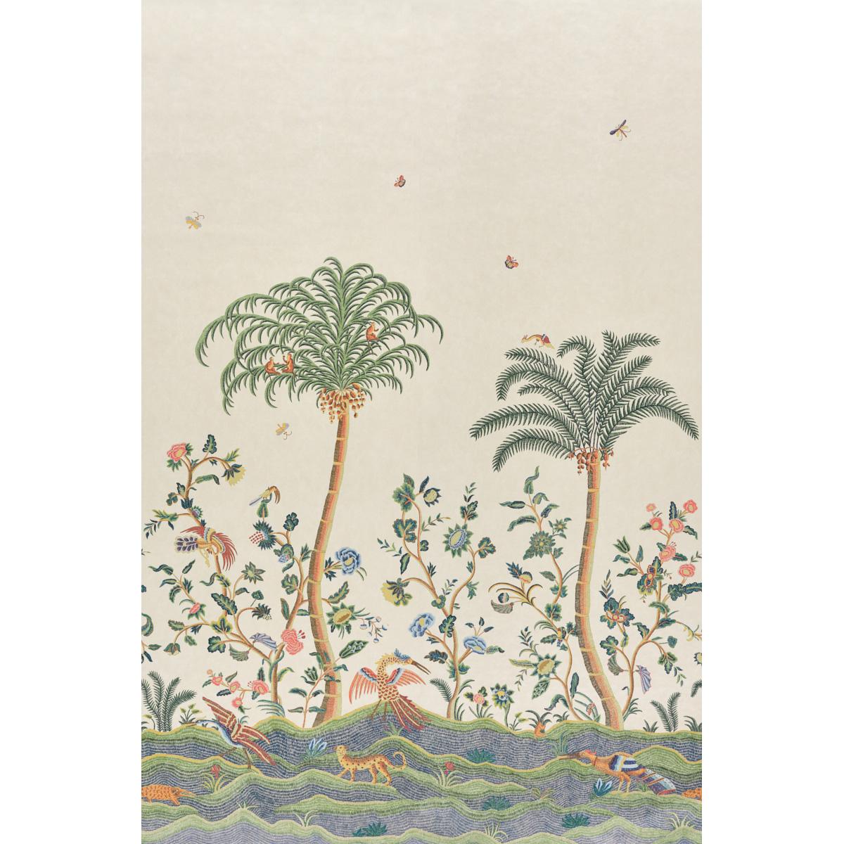 Schumacher Spotswood Crewel 2 Panel Set Multi Wallpaper