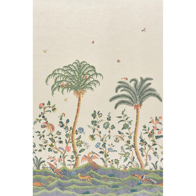 Schumacher Spotswood Crewel 2 Panel Set Multi Wallpaper