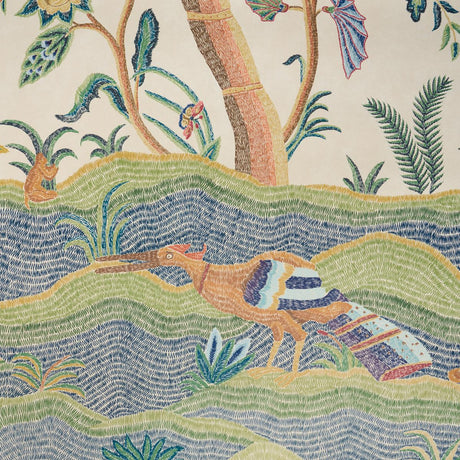 Schumacher Spotswood Crewel 2 Panel Set Multi Wallpaper