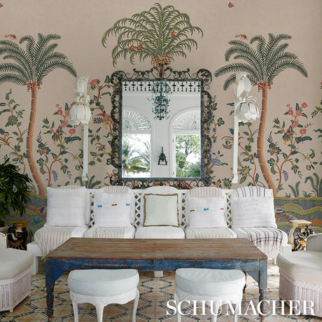 Schumacher Spotswood Crewel 2 Panel Set Multi Wallpaper