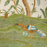 Schumacher Spotswood Crewel 2 Panel Set Sage Wallpaper