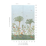 Schumacher Spotswood Crewel 2 Panel Set Sky Wallpaper