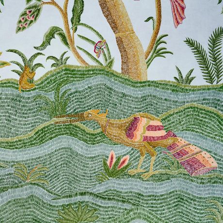 Schumacher Spotswood Crewel 2 Panel Set Sky Wallpaper