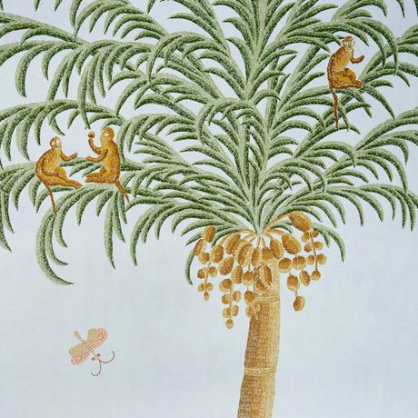 Schumacher Spotswood Crewel 2 Panel Set Sky Wallpaper