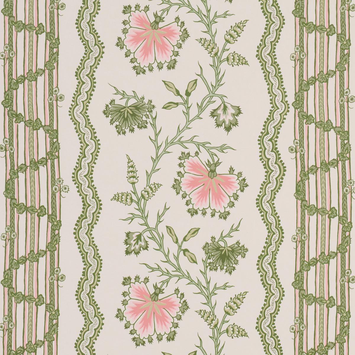 Schumacher Parvati Floral Stripe Petal Wallpaper