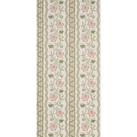 Schumacher Parvati Floral Stripe Petal Wallpaper