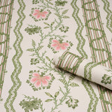 Schumacher Parvati Floral Stripe Petal Wallpaper