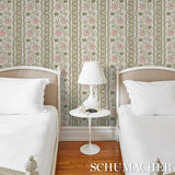 Schumacher Parvati Floral Stripe Petal Wallpaper