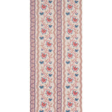 Schumacher Parvati Floral Stripe Vermilion Wallpaper