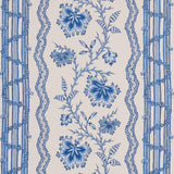 Schumacher Parvati Floral Stripe Delft Wallpaper