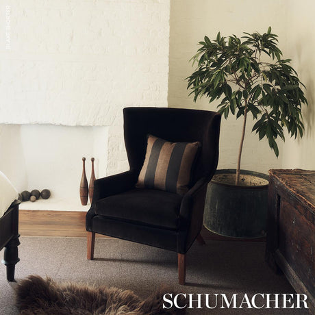 Schumacher Hemlock Stripe Java Fabric