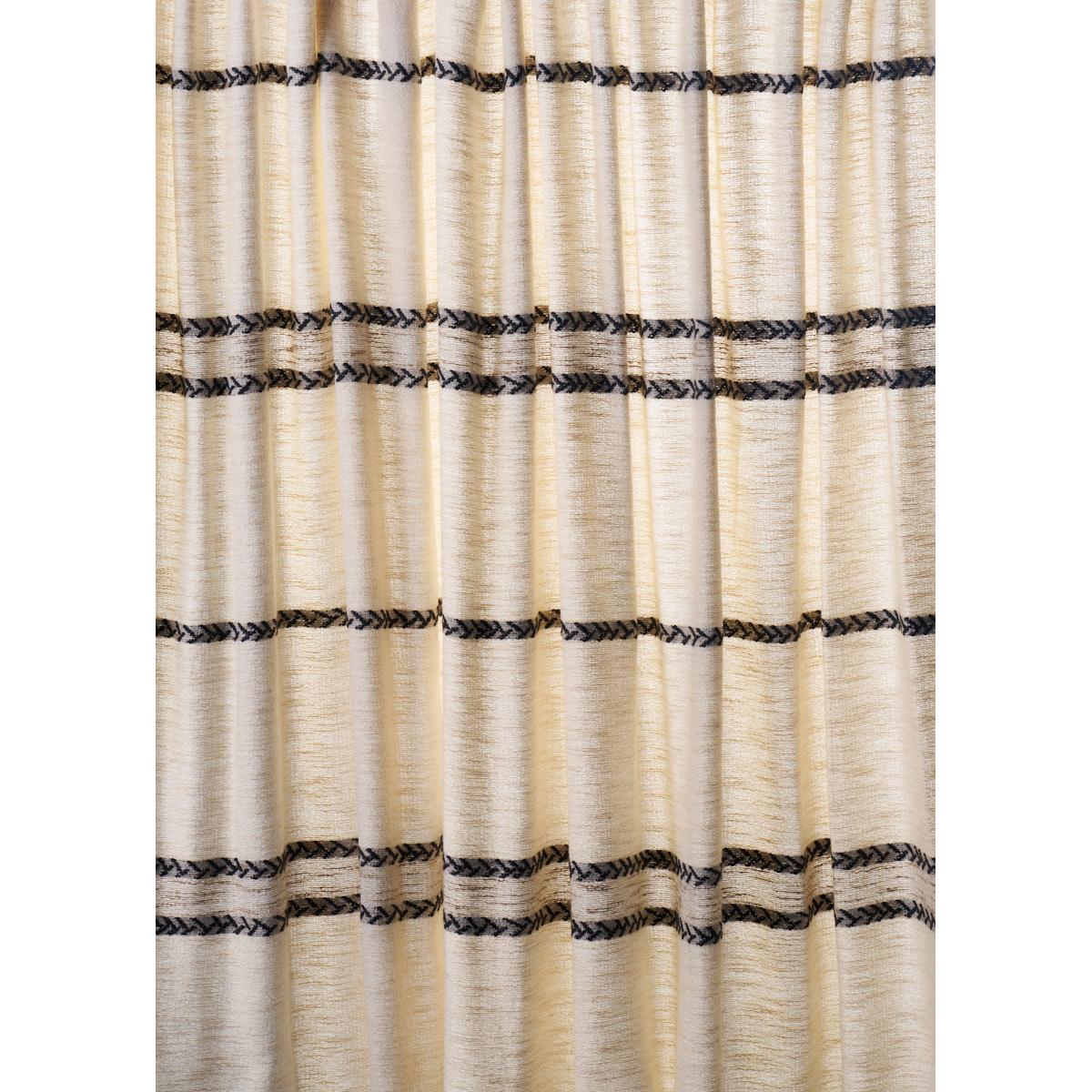 Schumacher Plains Stripe Casement Graphite Fabric