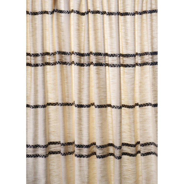 Schumacher Plains Stripe Casement Graphite Fabric