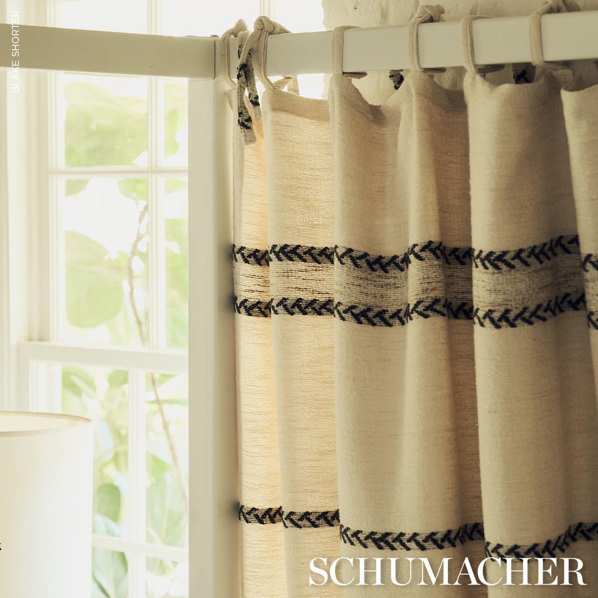 Schumacher Plains Stripe Casement Graphite Fabric