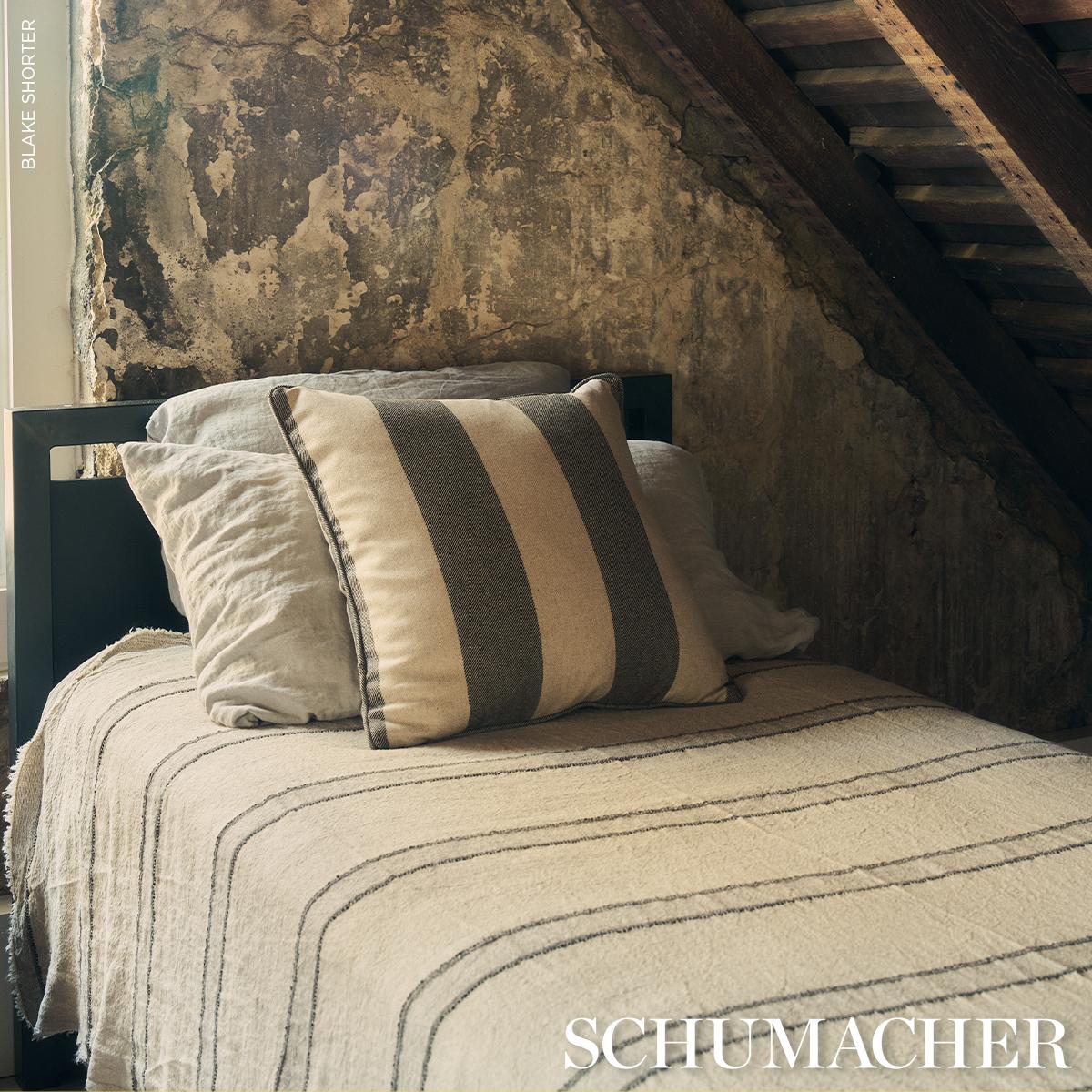 Schumacher Hemlock Stripe Graphite Fabric