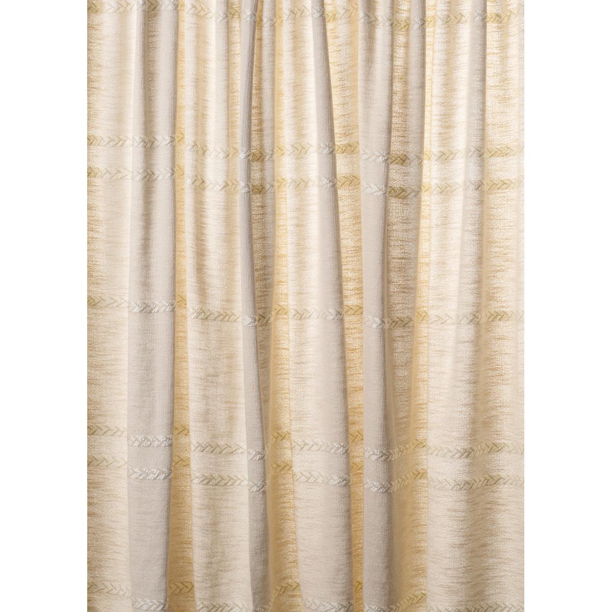 Schumacher Plains Stripe Casement Natural Fabric