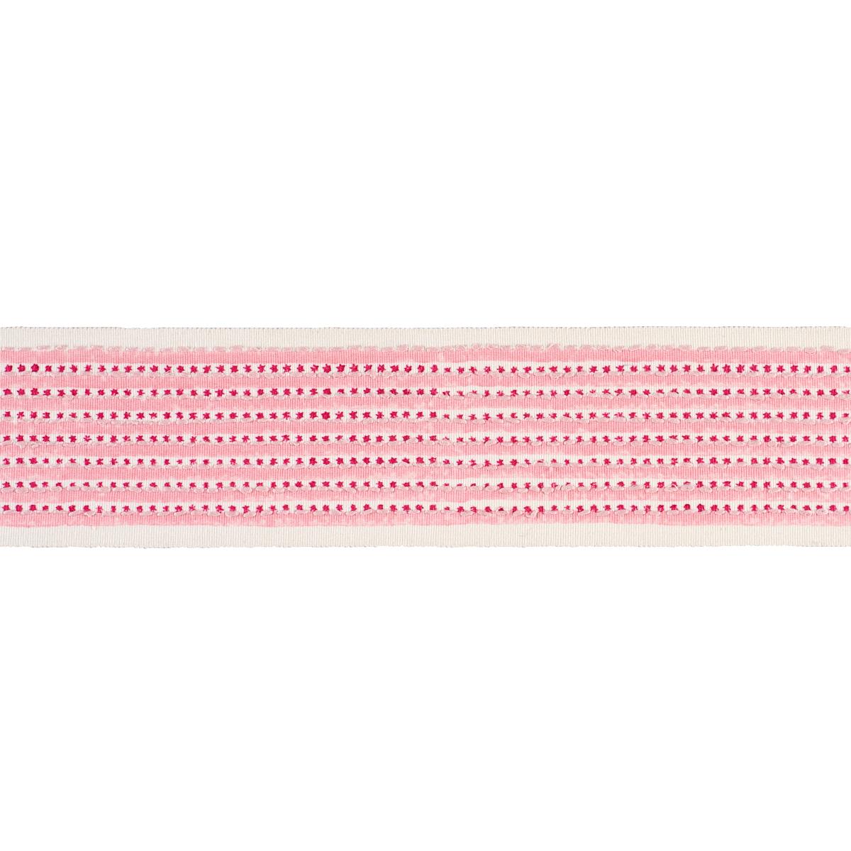 Schumacher Pink Stripe & Dot Hand Block Trim