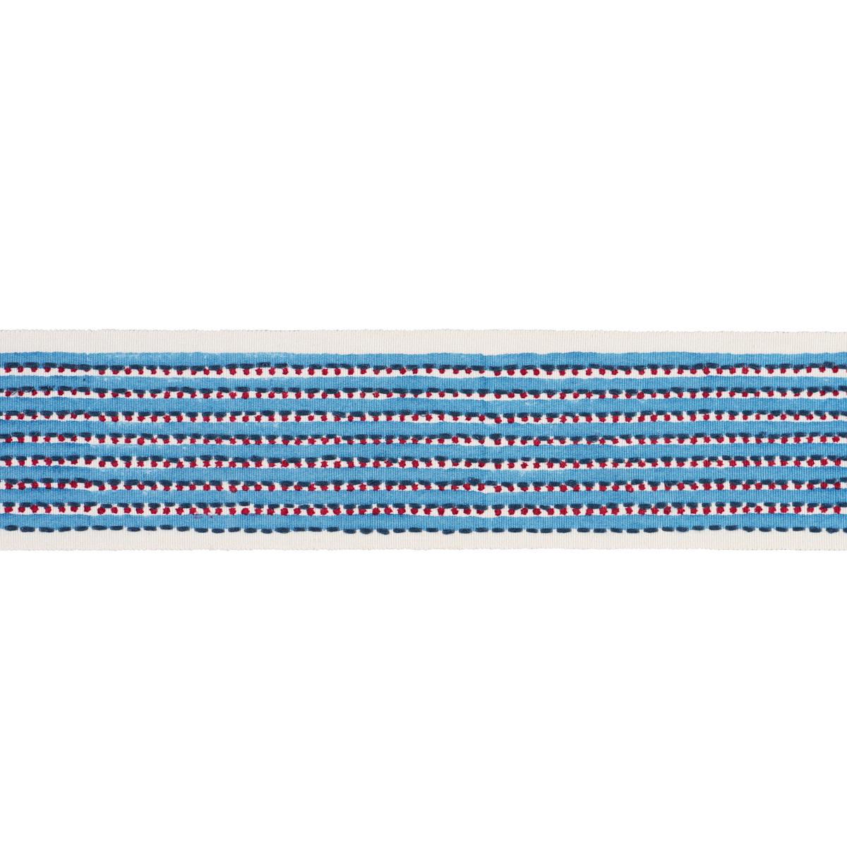 Schumacher Blue Stripe & Dot Hand Block Trim