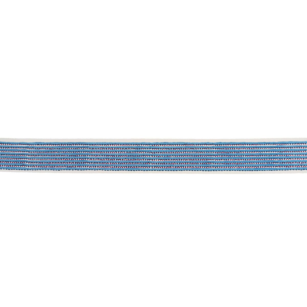 Schumacher Blue Stripe & Dot Hand Block Trim