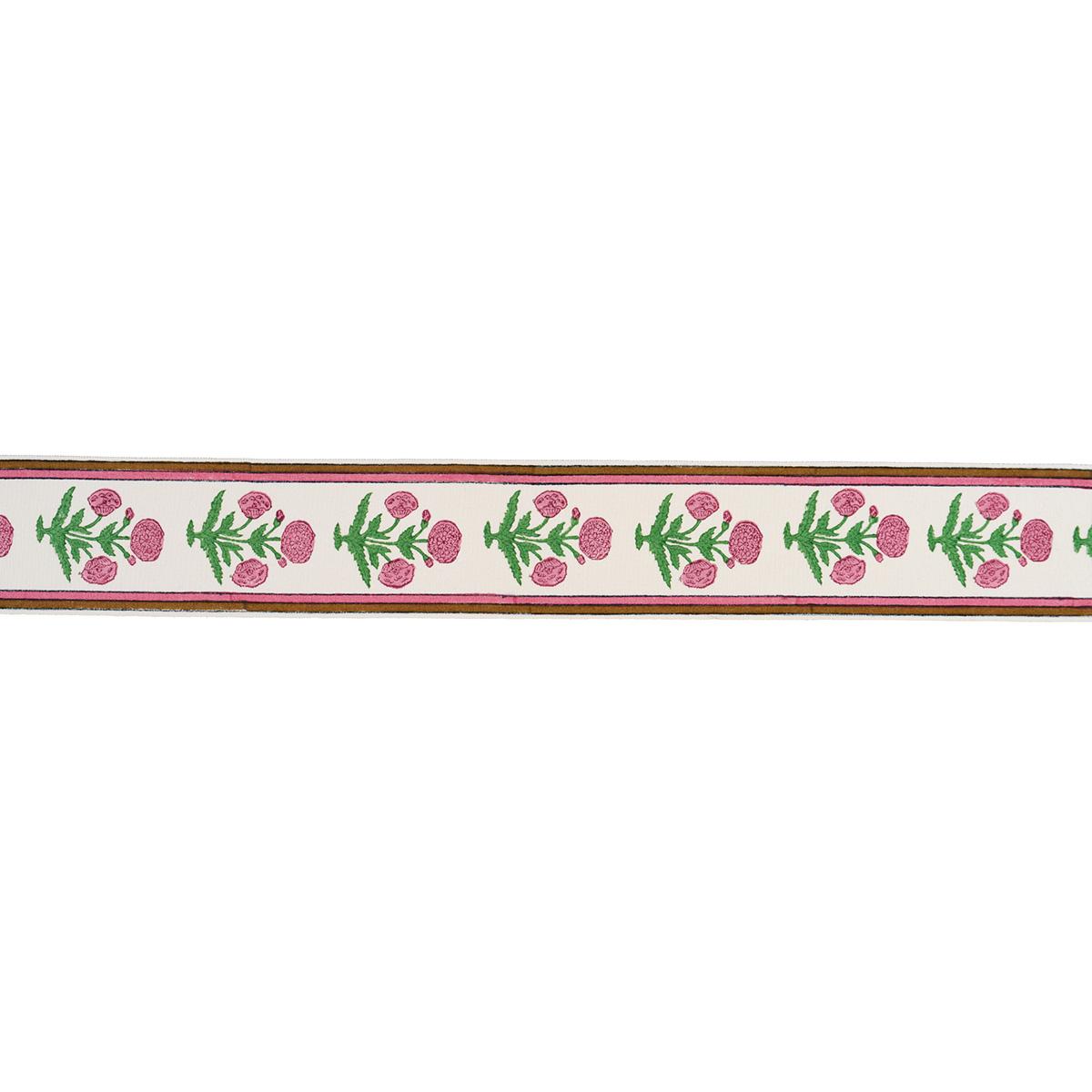 Schumacher Pink Poppy Hand Block Trim