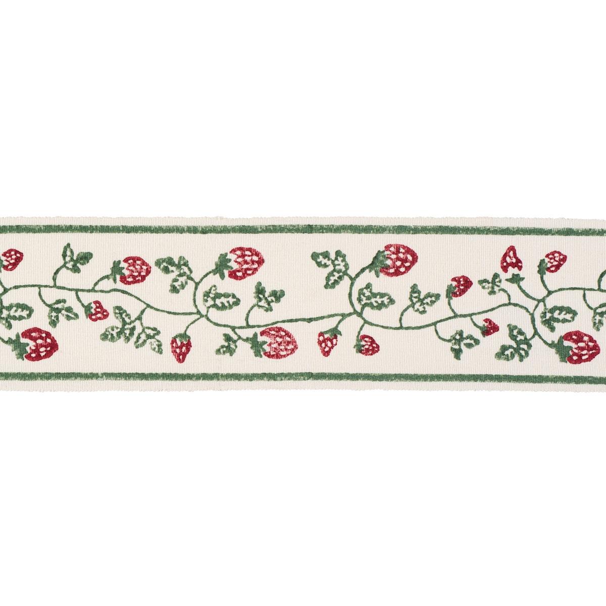 Schumacher Dark Green Strawberry Trail Hand Block Trim