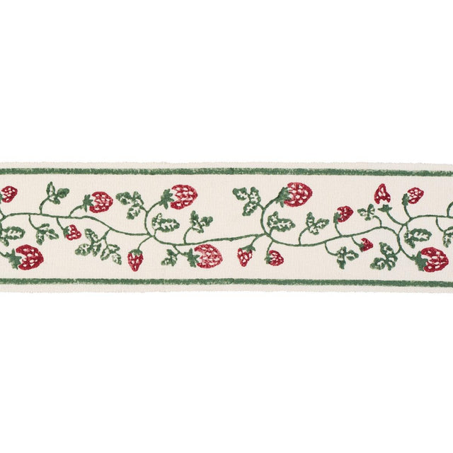 Schumacher Dark Green Strawberry Trail Hand Block Trim