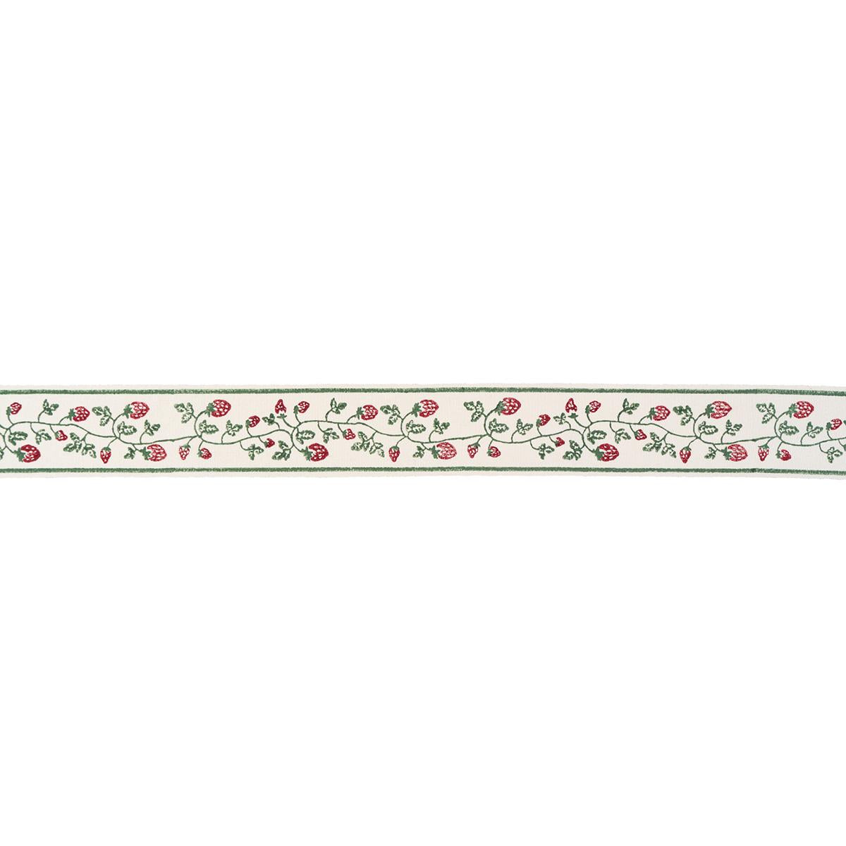 Schumacher Dark Green Strawberry Trail Hand Block Trim