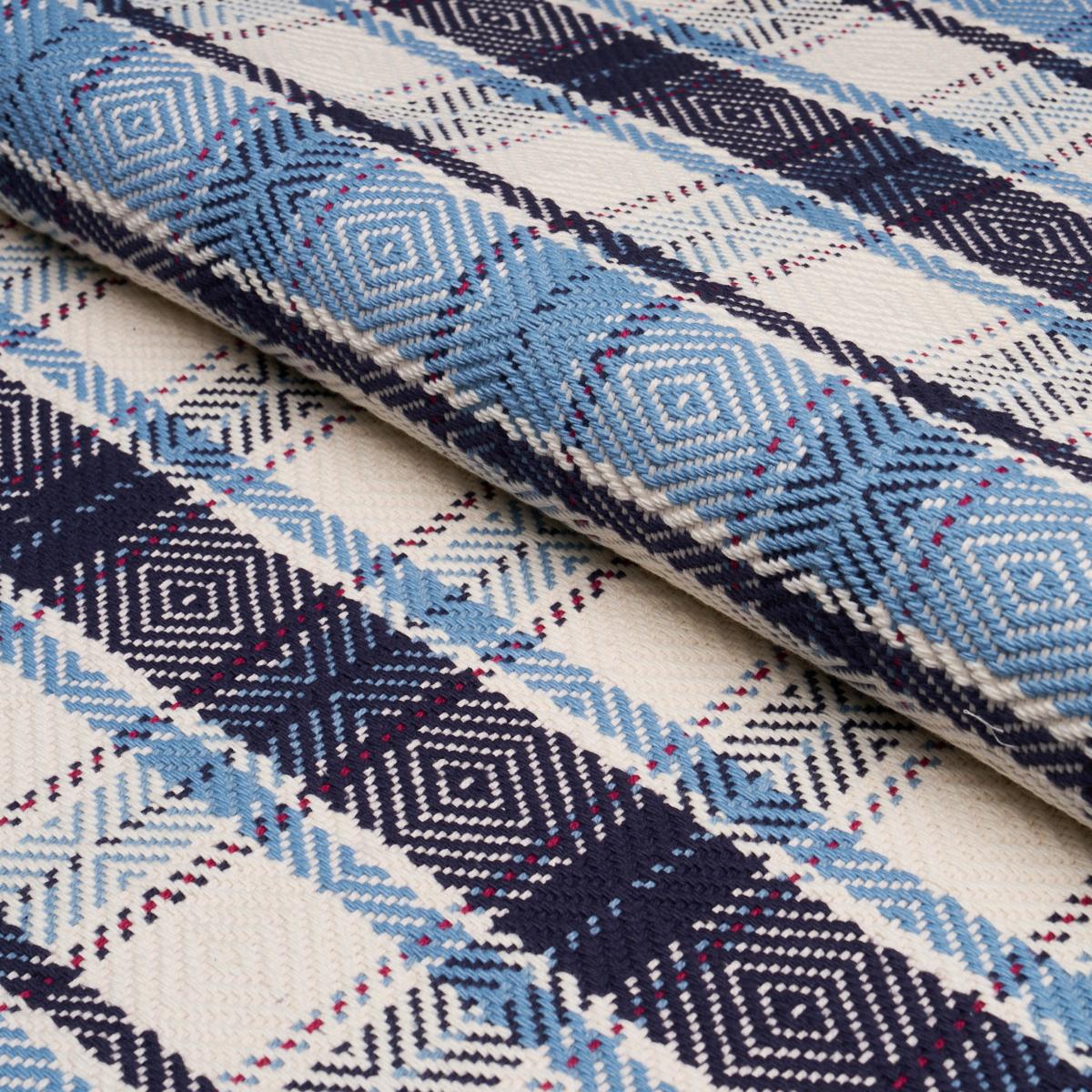Schumacher Heidi Plaid Indigo Fabric
