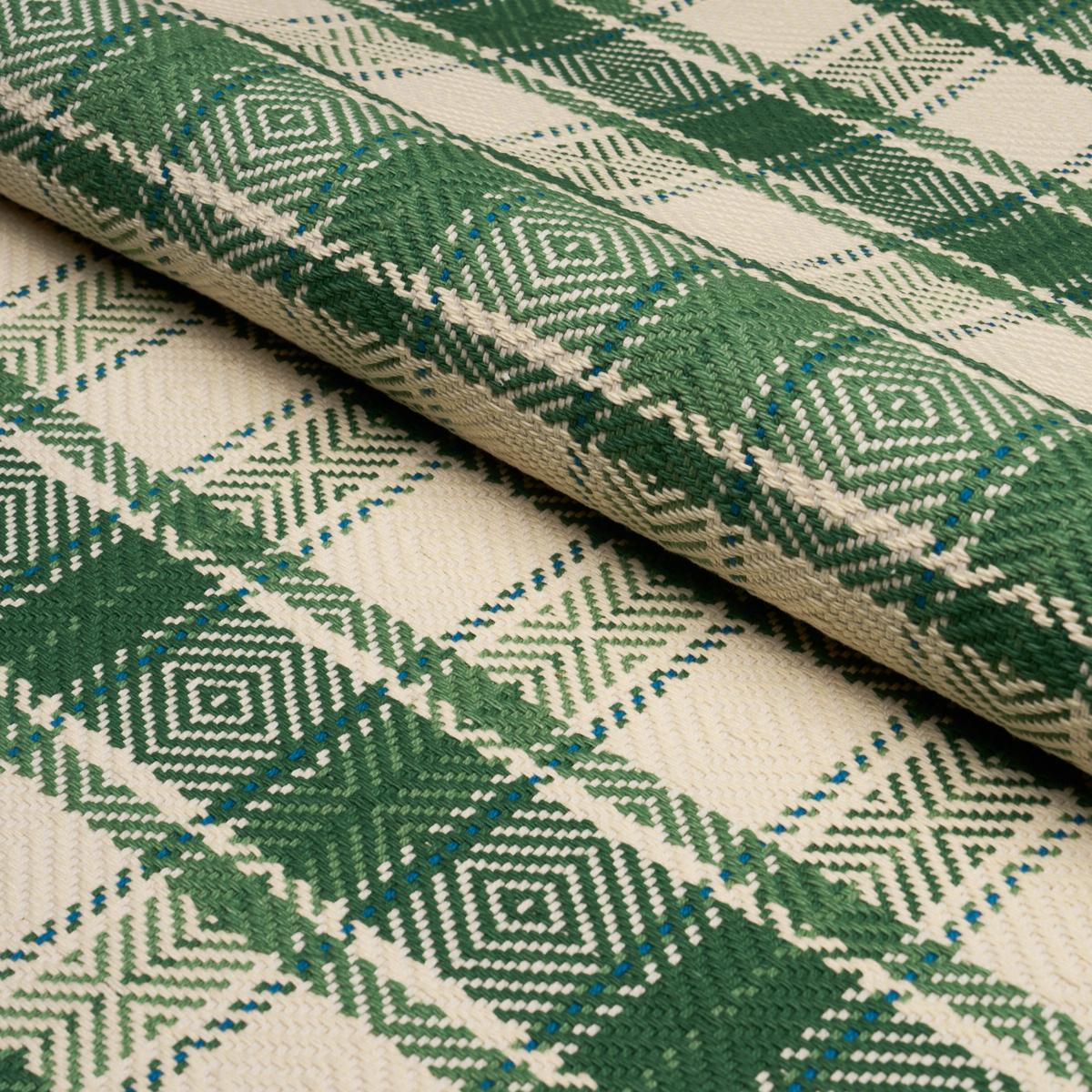 Schumacher Heidi Plaid Leaf Fabric