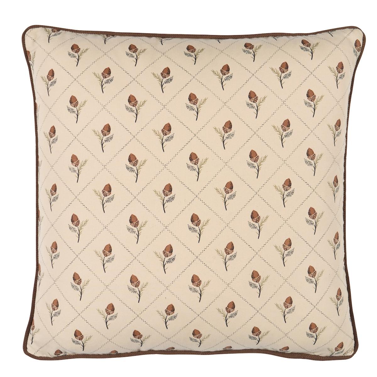 Schumacher Flax 18" x 18" Holden Hand Print Pillow