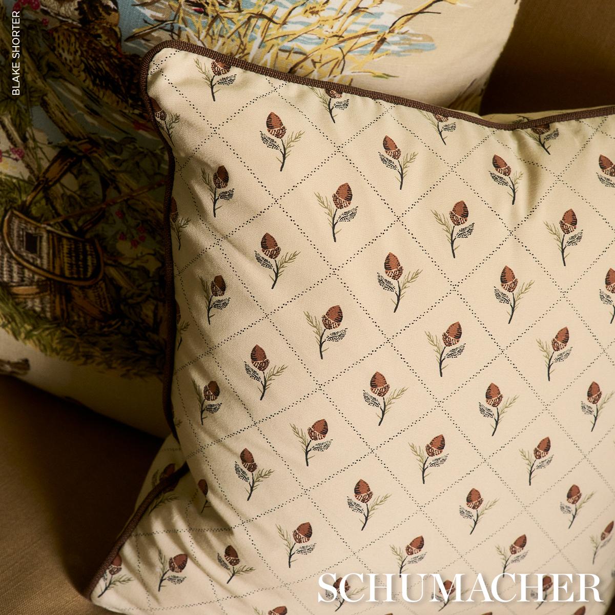 Schumacher Flax 18" x 18" Holden Hand Print Pillow