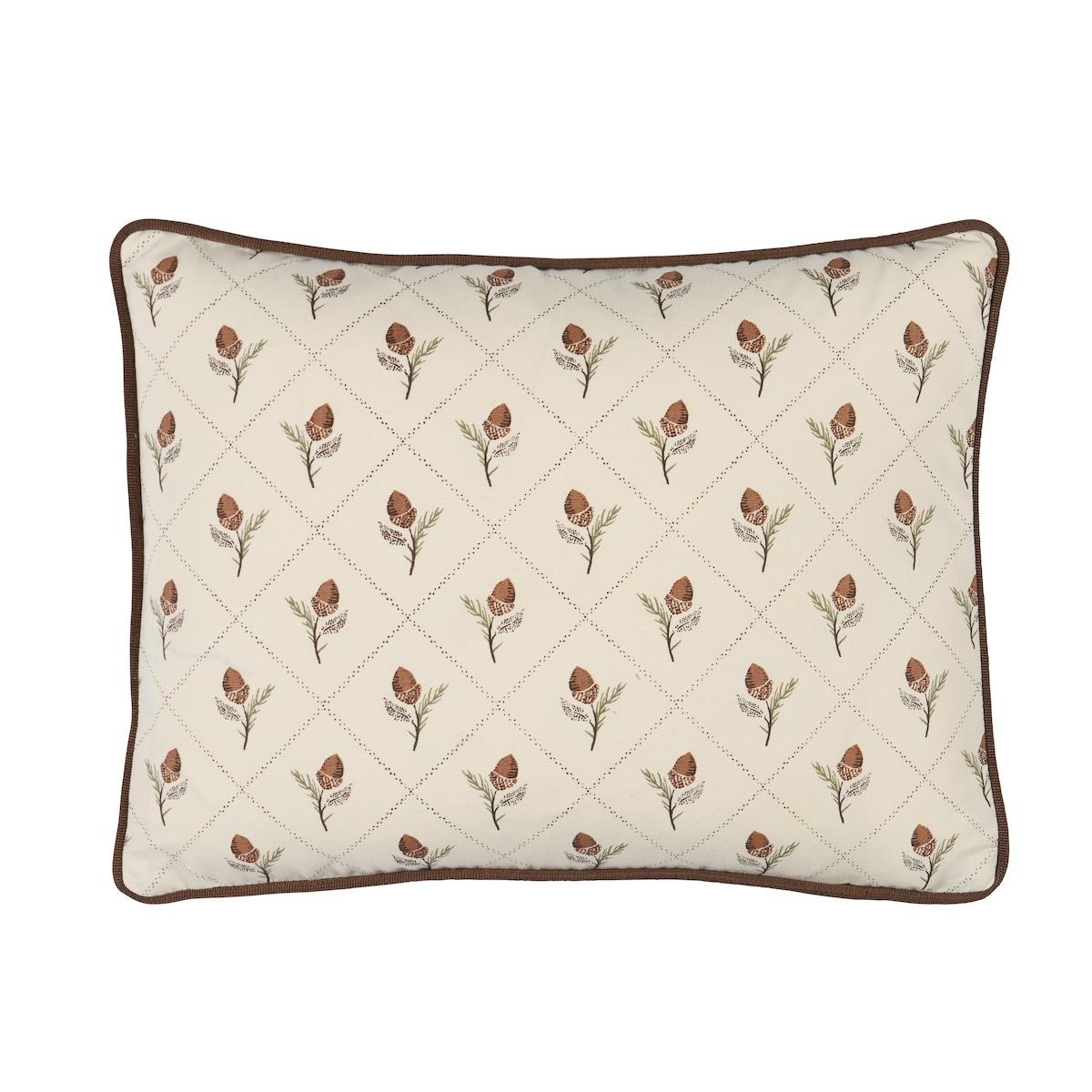 Schumacher Cream 16" x 12" Holden Hand Print Pillow