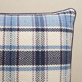 Schumacher Indigo 22" x 22" Heidi Plaid Pillow