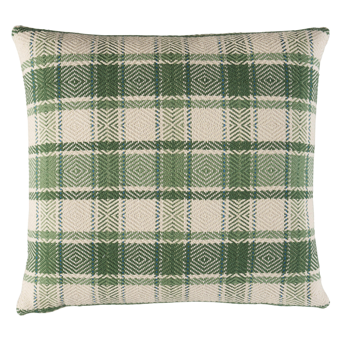 Schumacher Leaf 18" x 18" Heidi Plaid Pillow