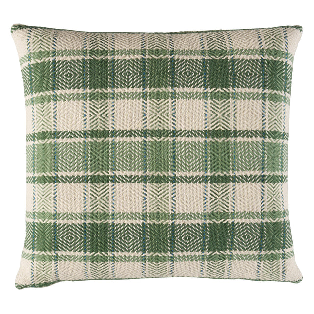 Schumacher Leaf 18" x 18" Heidi Plaid Pillow