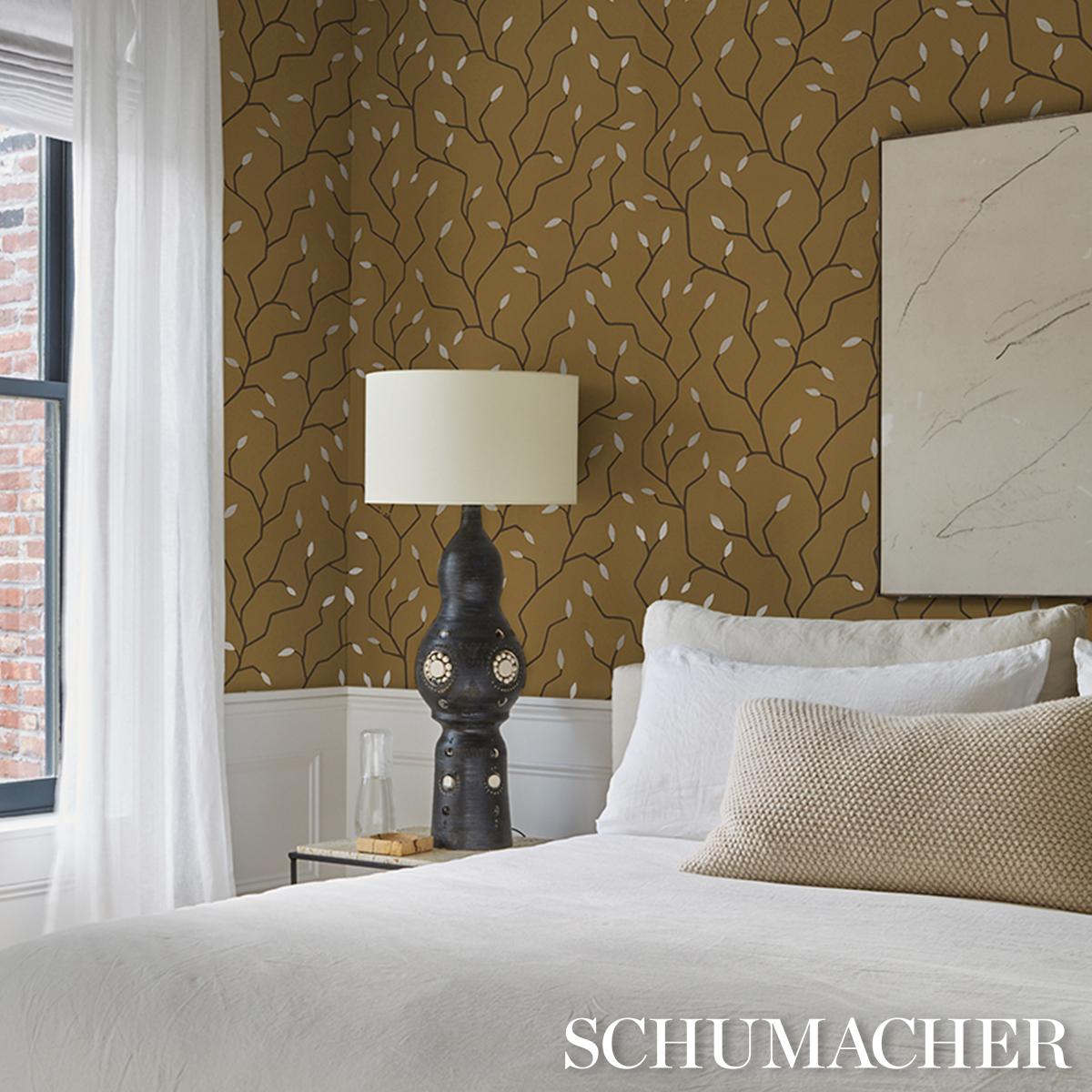 Schumacher Cymbeline Gold Wallpaper