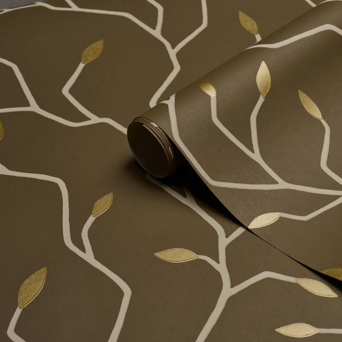 Schumacher Cymbeline Chocolate Wallpaper