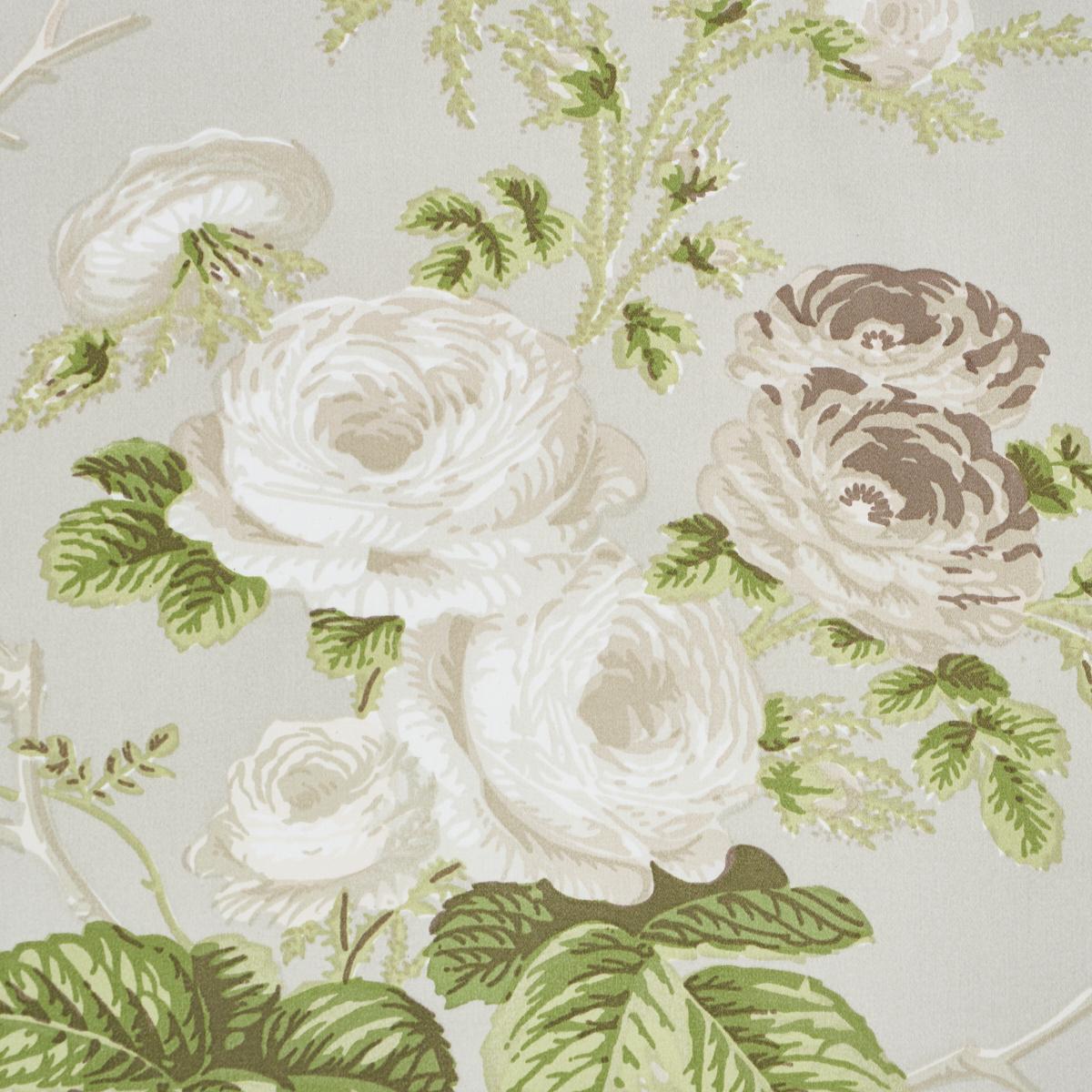 Schumacher Salisbury Chintz Taupe Fabric