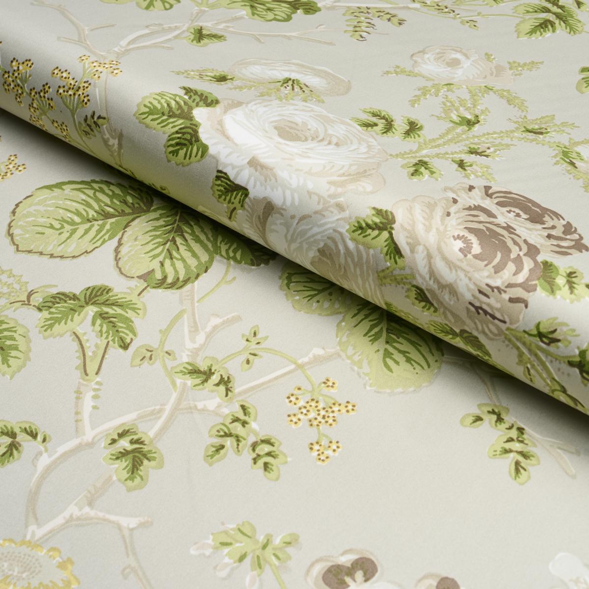 Schumacher Salisbury Chintz Taupe Fabric